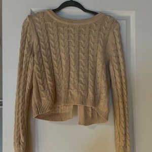 Lulus Open Back Cropped Sweater w/ Tie Detail